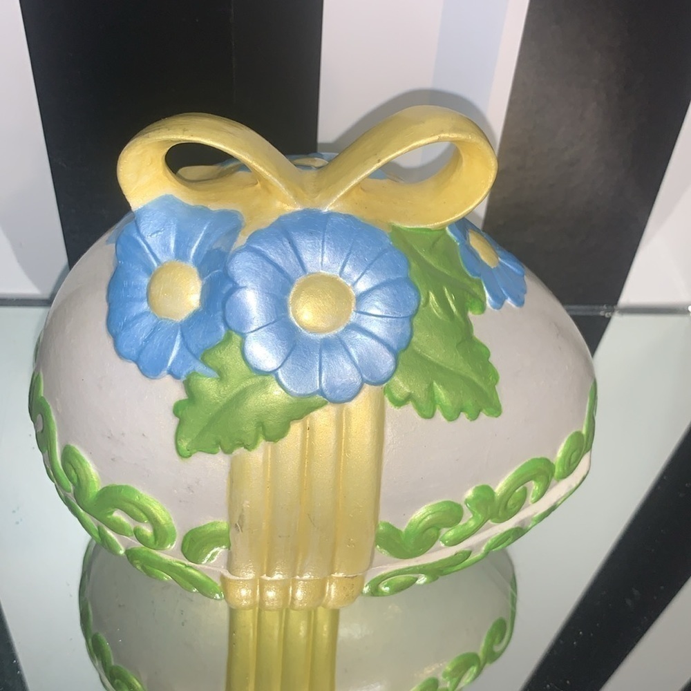 Vintage Hand Painted Ceramic Easter Egg Trinket or Candy Dish Spring Home Decor - Picture 2 of 12